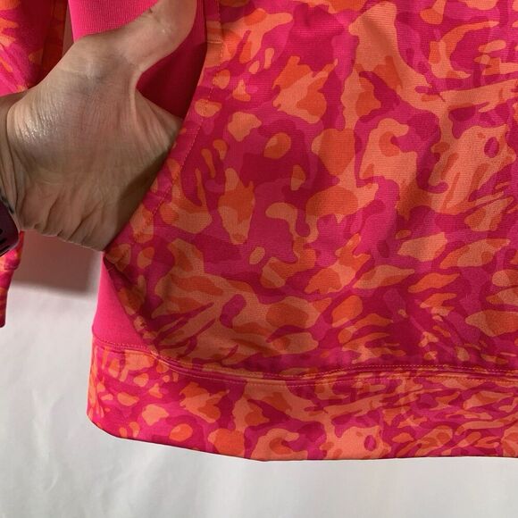 Under Armour Hoodie Girls Youth Medium Pink Orange Camo Pockets Pullover - Picture 4 of 9